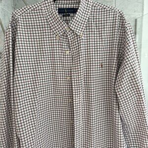 Ralph Lauren Casual Button Down Shirt White and Red